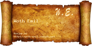 Woth Emil névjegykártya